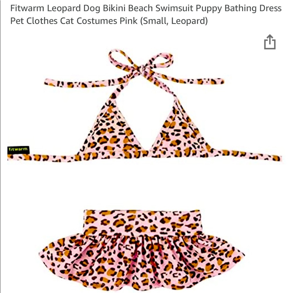 Fit Warm Dog bikini Leopard Print size Small